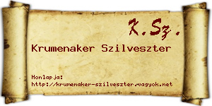 Krumenaker Szilveszter névjegykártya